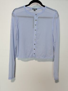 wild fable Periwinkle Blue Sheer Button Top